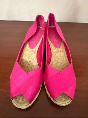 Lauren Ralph Lauren Hot Pink Espadrille Wedge Flats